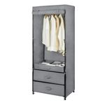 Clóset Portátil de Tela Gris Claro 170 x 66 cm