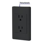 Tomacorriente Doble 3 Módulos Lisboa Negro - Volteck