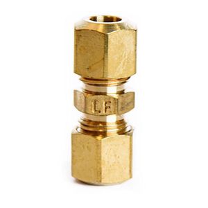 Unión de latón amarillo de compresión de 1/4 pulgada de diámetro con compresión de 1/4 pulgada