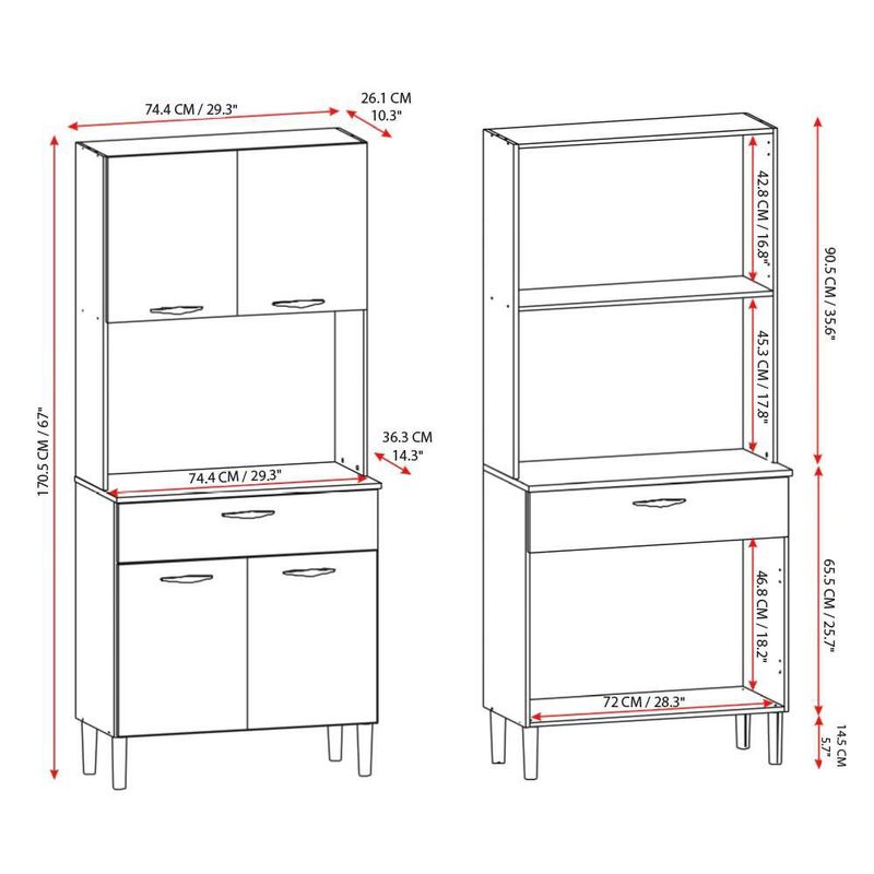 Mueble Organizador de Cocina con Alacena Blanco