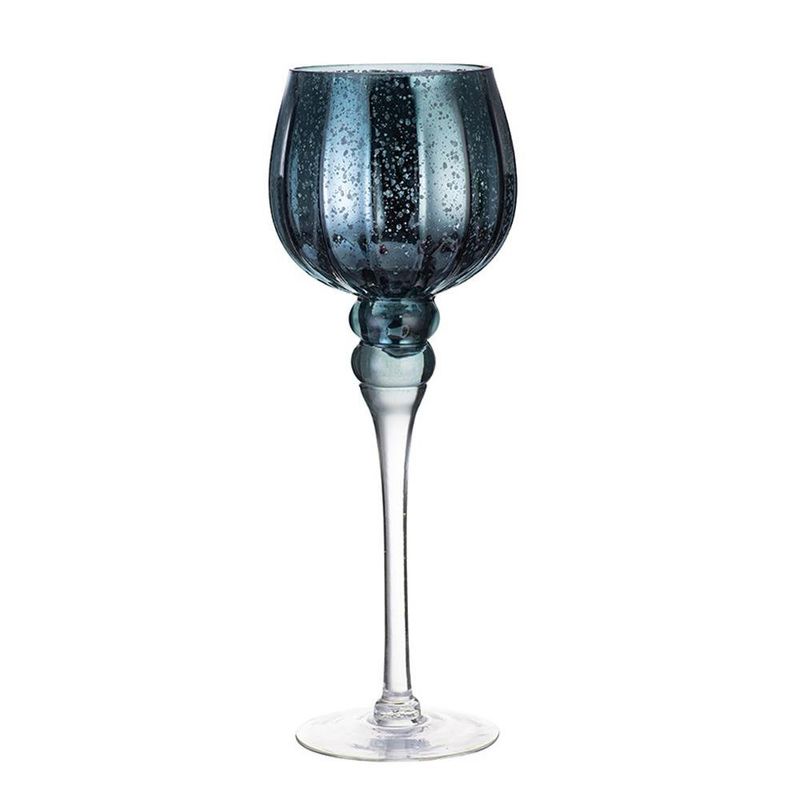 Candelero de Vidrio Azul