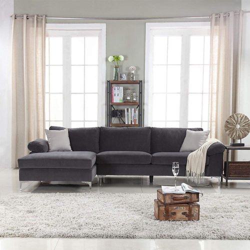 Sofá en L Lusina Gris 3 Plazas 262x130x86 Cm - Z