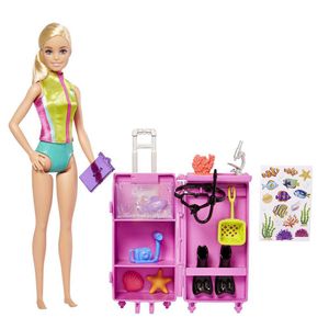 Muñeca Barbie Bióloga Marina con Laboratorio Móvil