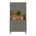 Mueble Organizador de Cocina Gris con Alacena