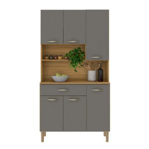 Mueble Organizador de Cocina Gris con Alacena