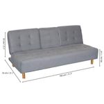 Sofá Cama Gris con Portavasos