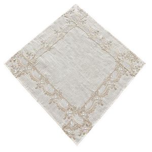 Mantel Cuadrado con Detalle Brocado Beige
