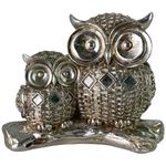 Figura Decorativa de Búho Plateado