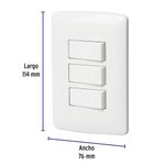 Interruptor Triple Sencillo Italiana Blanco - Volteck