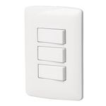 Interruptor Triple Sencillo Italiana Blanco - Volteck