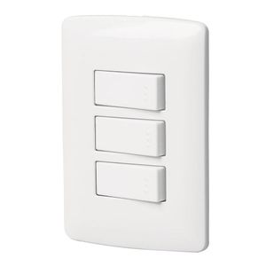 Interruptor Triple Sencillo Italiana Blanco - Volteck