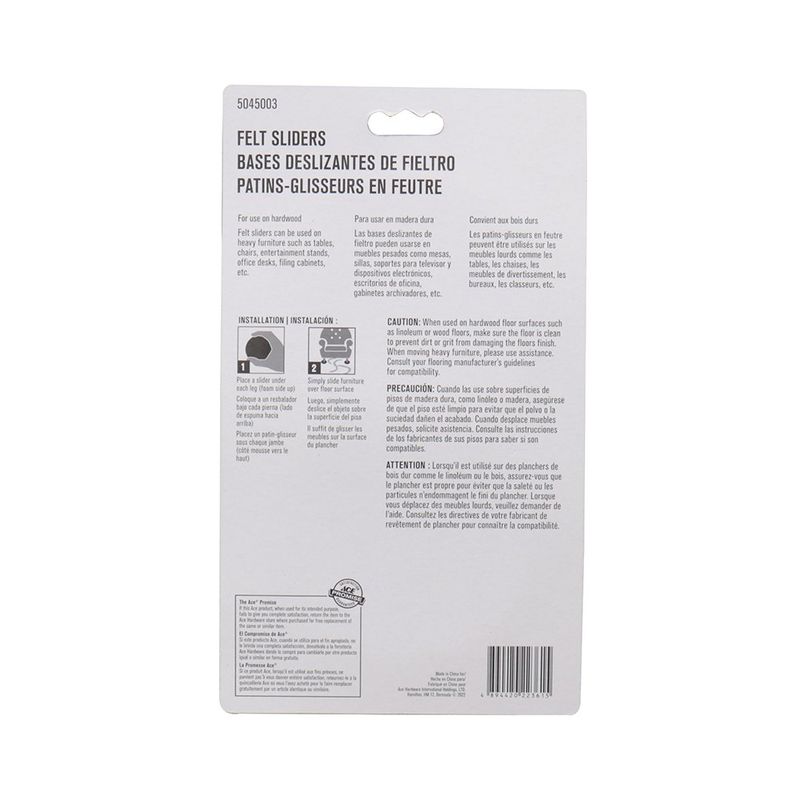 Protectores Circulares Fieltro Beige 3 1/2 Plg 4 Uds