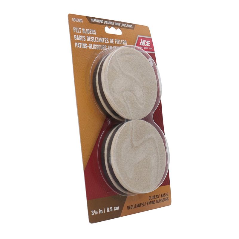 Protectores Circulares Fieltro Beige 3 1/2 Plg 4 Uds