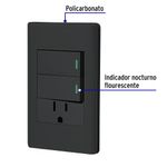 Tomacorriente + 2 Interruptores 1 Modulo Lisboa  Negro - Volteck