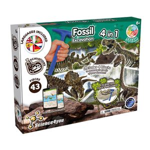 Kit de excavación de fósiles 4 en 1 de Science4Yo