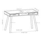 Escritorio con Top de Vidrio y Gavetas Negro y Café