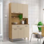 Mueble Organizador de Cocina con Alacena Beige