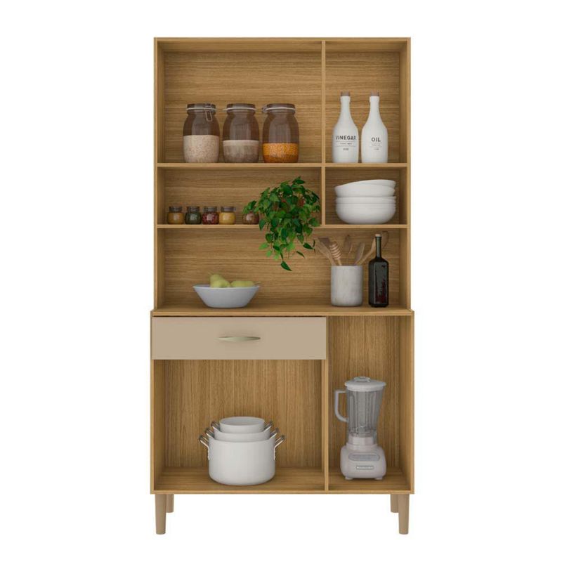 Mueble Organizador de Cocina con Alacena Beige