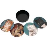 Set de 4 Portavasos Diseño Gatos