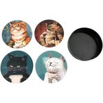 Set de 4 Portavasos Diseño Gatos