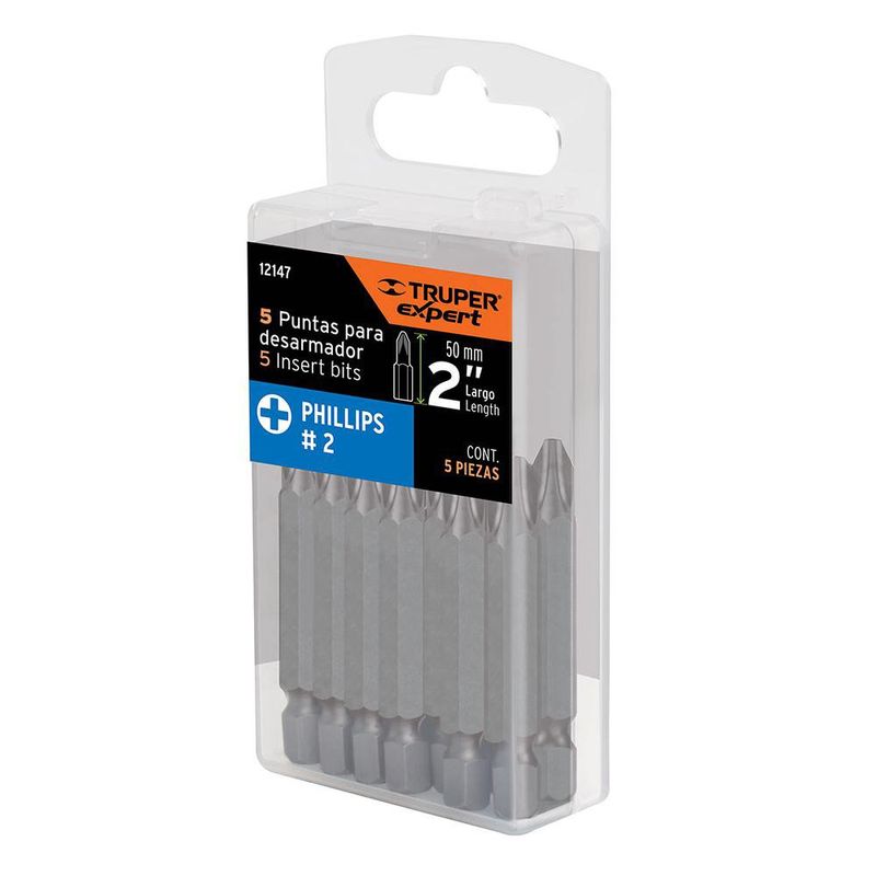 Set De 5 Puntas Philips Ph2 2 Plg - Truper Expert