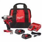 Kit de Destornillador de Impacto Inalámbrico 1/4 Plg 18 V