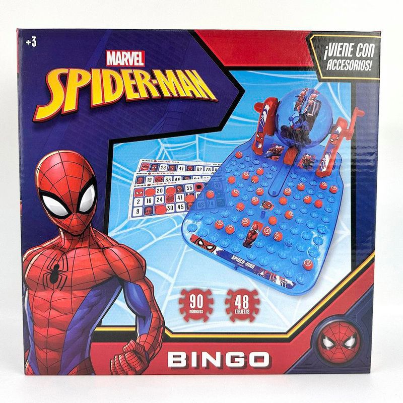 Juego de Bingo de Spider-Man con Bolillero y Cartones