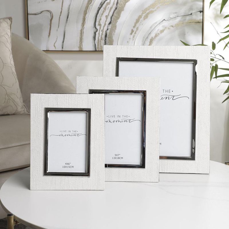 Portarretratos de Madera Texturizada Color Beige