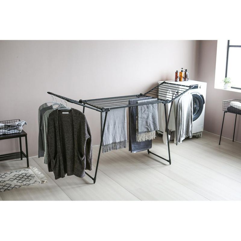 Tendedero Plegable de Metal Negro