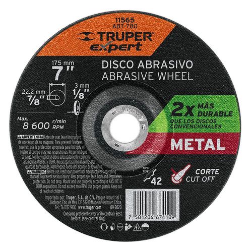 Disco Para Corte De Metal 7 Plg - Truper