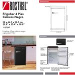 Frigobar 4 Pies³ Negro con Estantes Ajustables