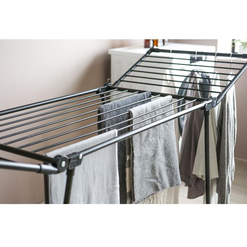 Tendedero Plegable de Metal Negro