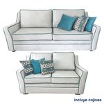 Sala Praga Beige con Bordes Azul