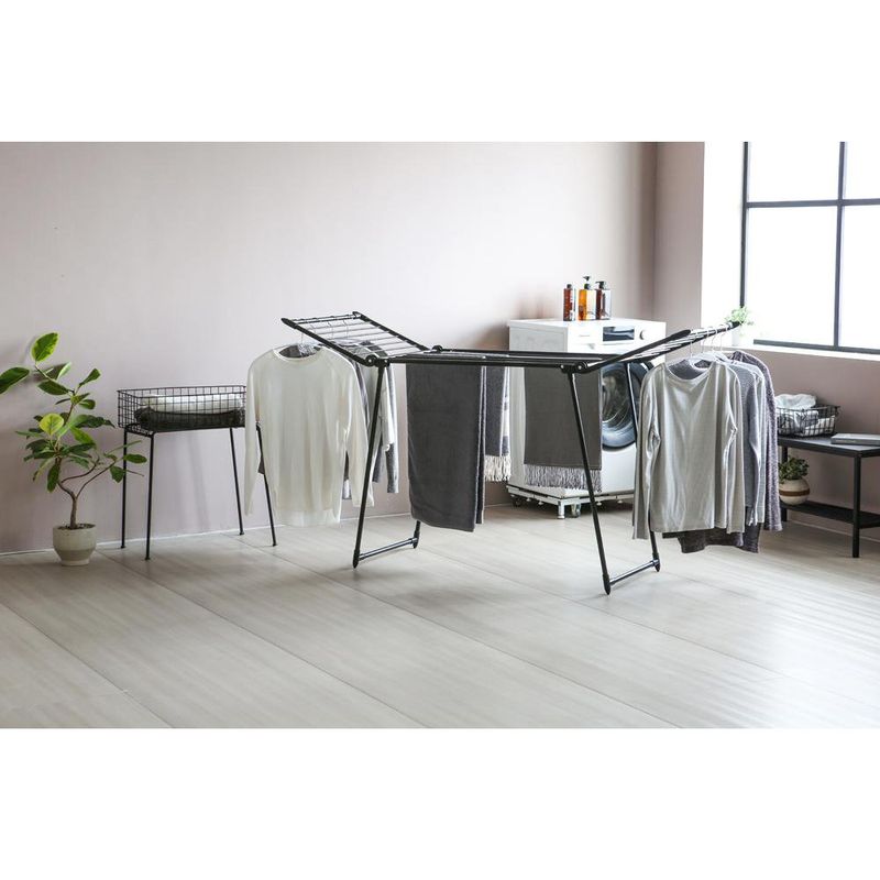 Tendedero Plegable de Metal Negro