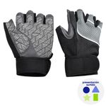 Guantes Deportivos para Entrenamiento Fitness Talla M Color Negro con Gris