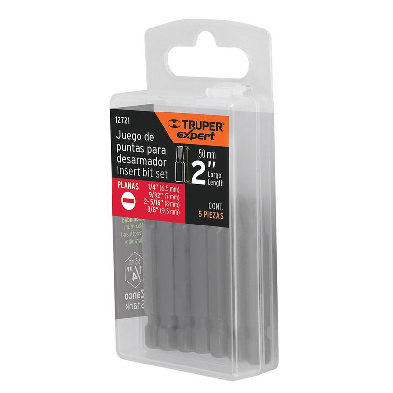 Set de 5 Puntas Planas de 2 Plg