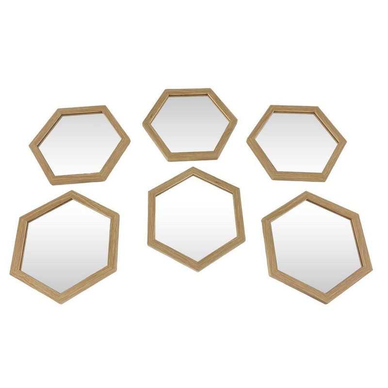 Set de 6 Espejos Decorativos Hexagonales