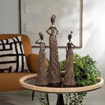Figura Decorativa de Mujer Africana Estilizada 10.5x7x42 Cm