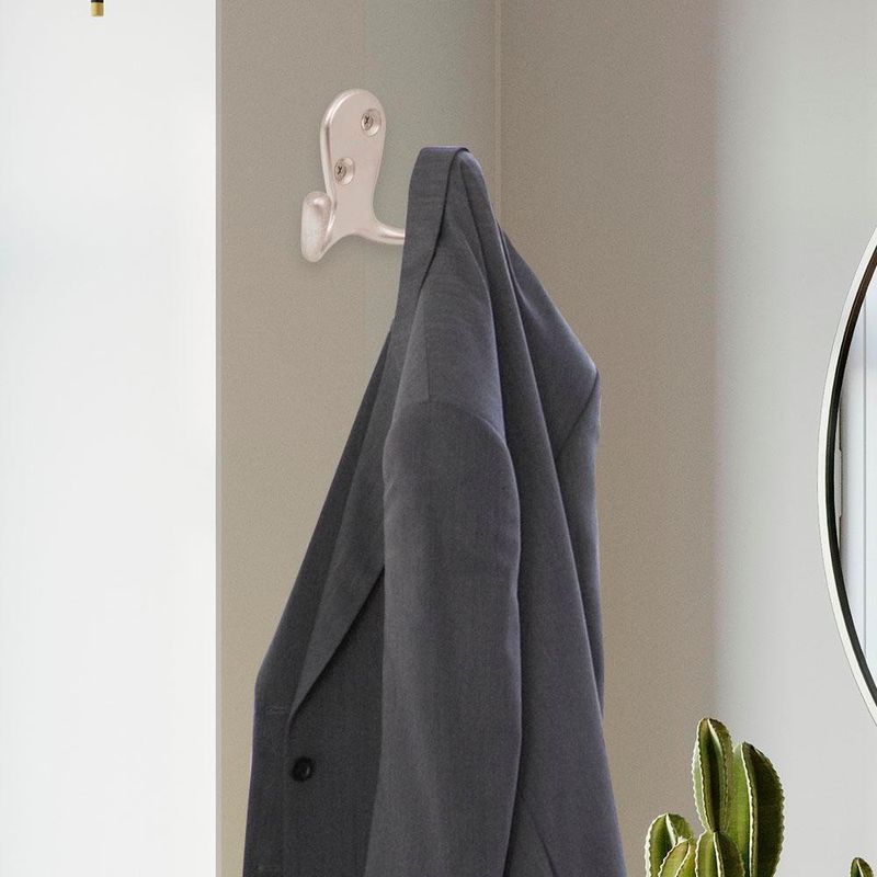 Gancho Para Ropa Metal Brillante Doble - Hermex