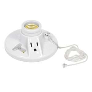 Plafonera E27 De Cadena Porcelana Blanca - Volteck