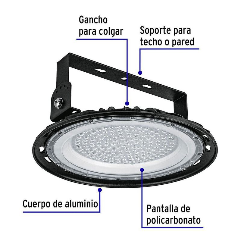 Luminario High Bay LED Tipo Ovni Luz De Día 100 W - Volteck