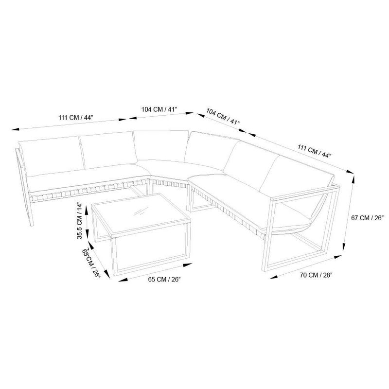 Set de Sofá Esquinero Gama 4 Pzas