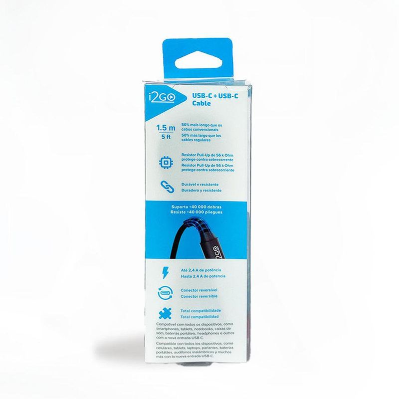 Cable Usb Tipo C a Tipo C Trenzado 1.5M