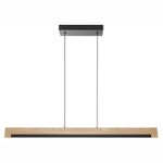 Lámpara de Colgar Lineal Negro y Madera