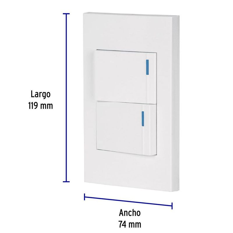 Interruptor Doble de 1.5 Módulos Española Blanco - Volteck