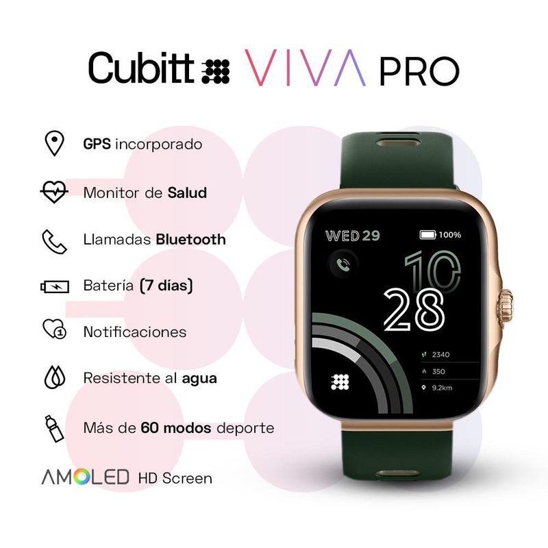 Smartwatch Viva Pro Verde - Cubitt