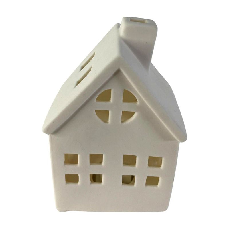 Casa Decorativa de Porcelana con Luz  8.1X6.3X12.2 Cm