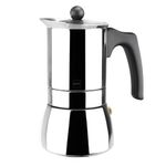 Cafetera Italiana de Acero Inoxidable para Inducción de 6 Tazas Color Plateada