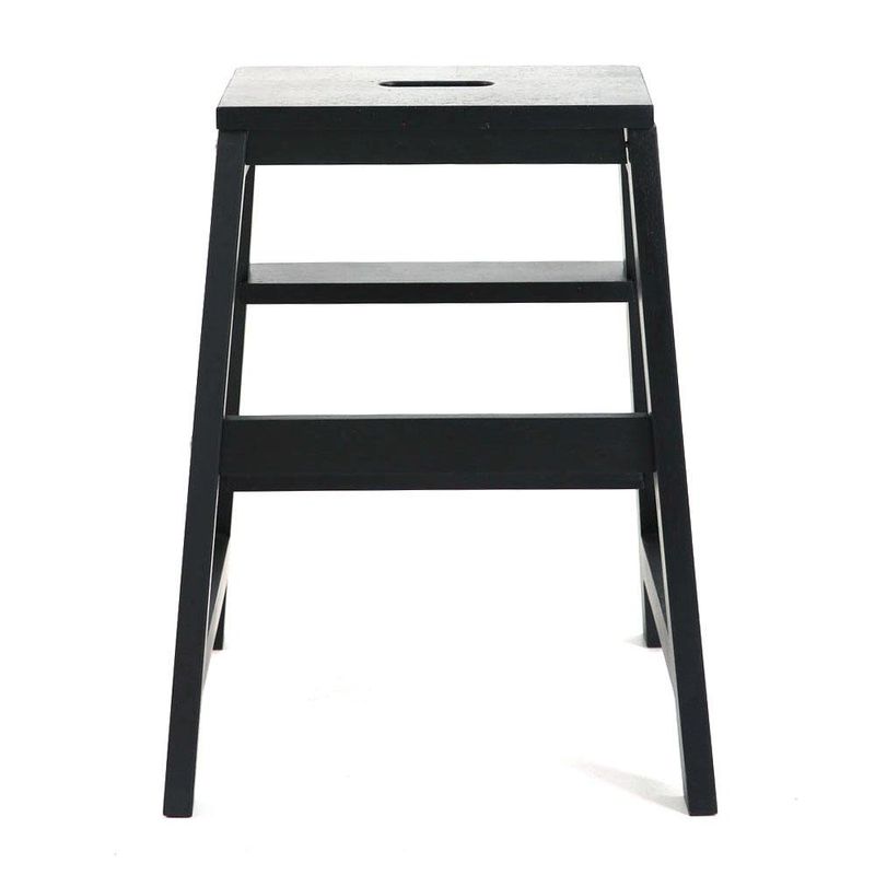 Taburete Escalera Negro de 3 Peldaños 47x51x60.5 Cm