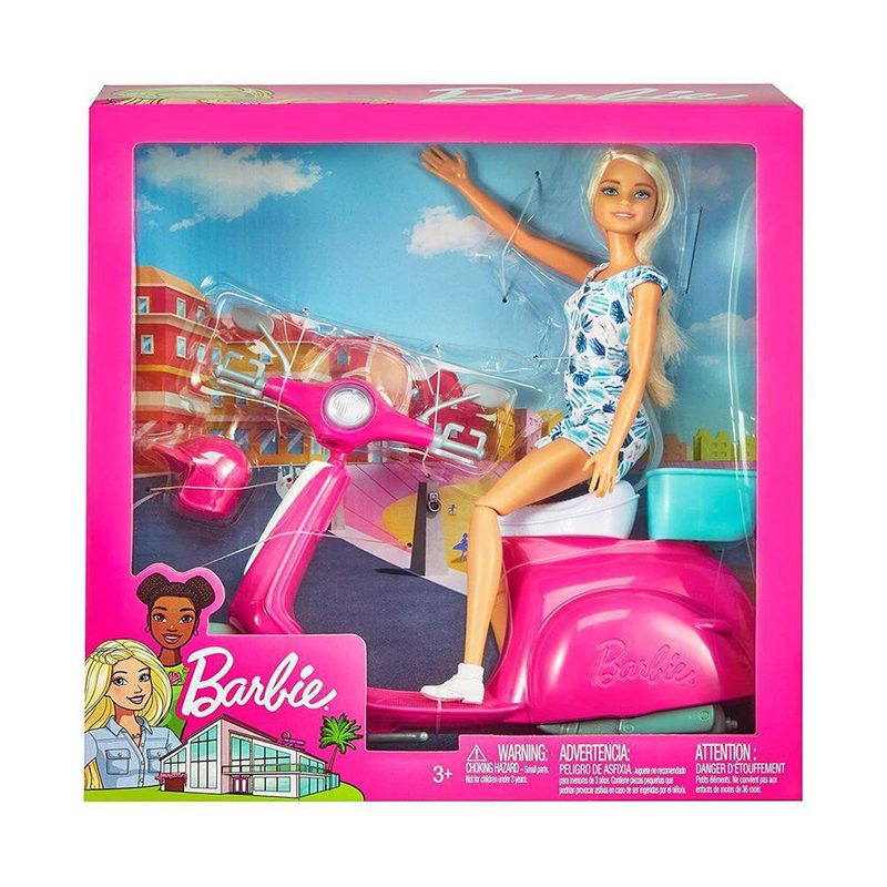 Set de Muñeca Barbie con  Moto Scooter